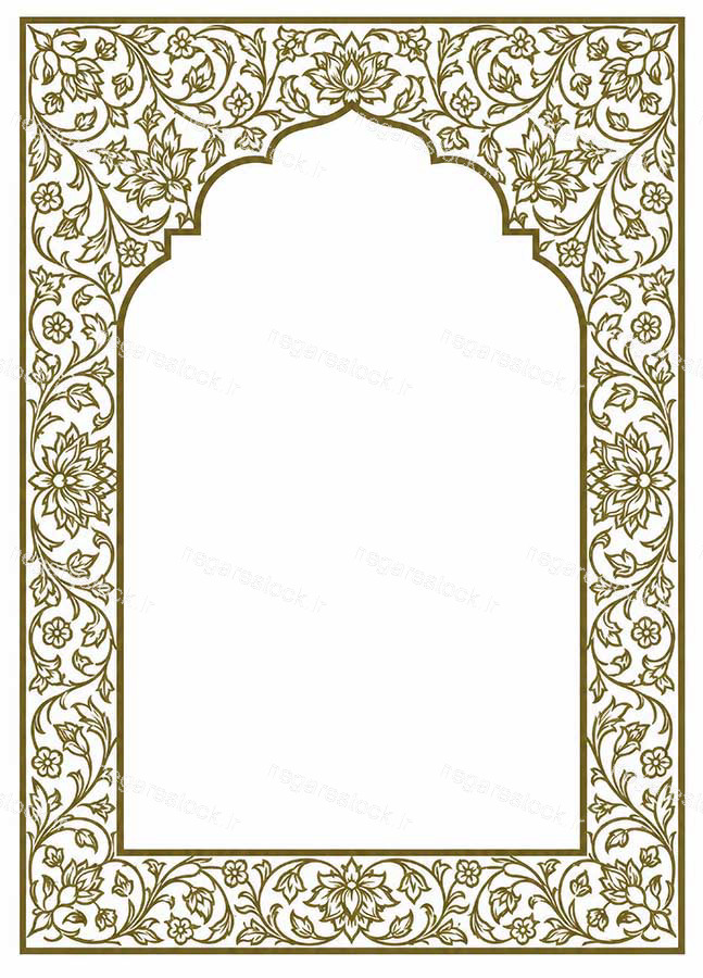 کادر تذهیب و اسلیمی محراب اصیل ایرانی مناسب اعلامیه هیئت