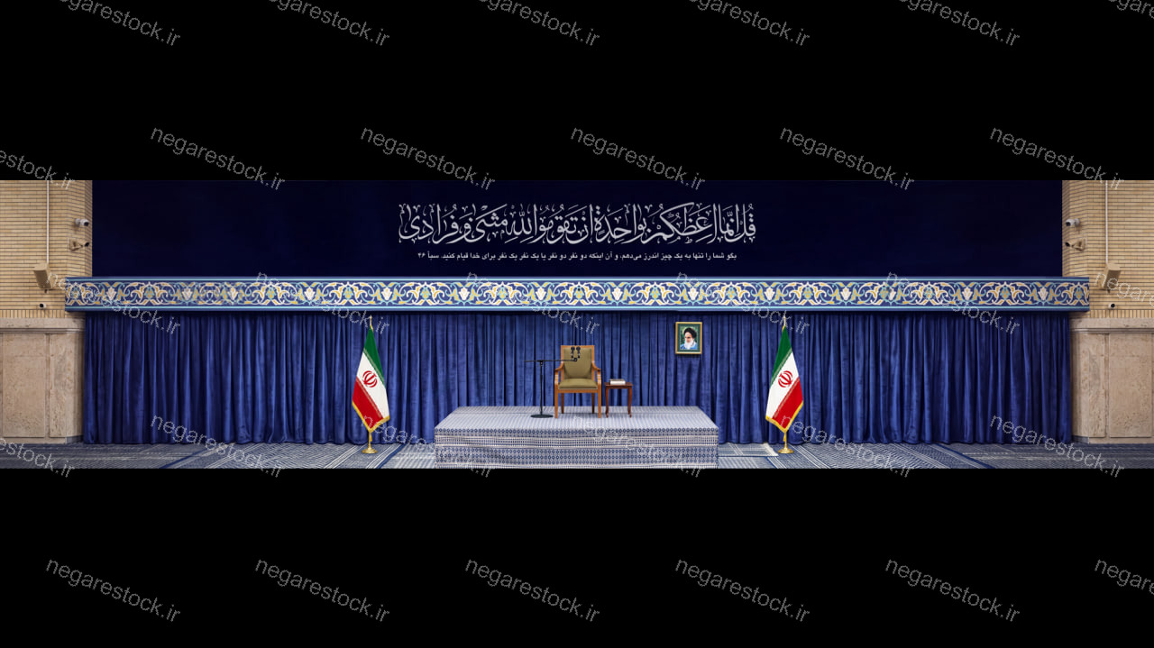 دکور حسینیه امام خمینی (سه نسخه با صندلی، بدون صندلی)
