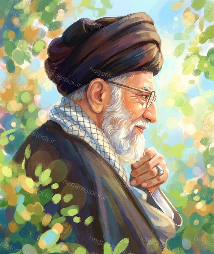 نقاشی دیجیتال امام شهید آیت الله سید علی خامنه ای