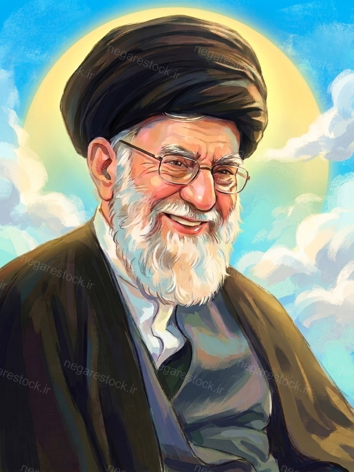نقاشی دیجیتال امام شهید آیت الله سید علی خامنه ای