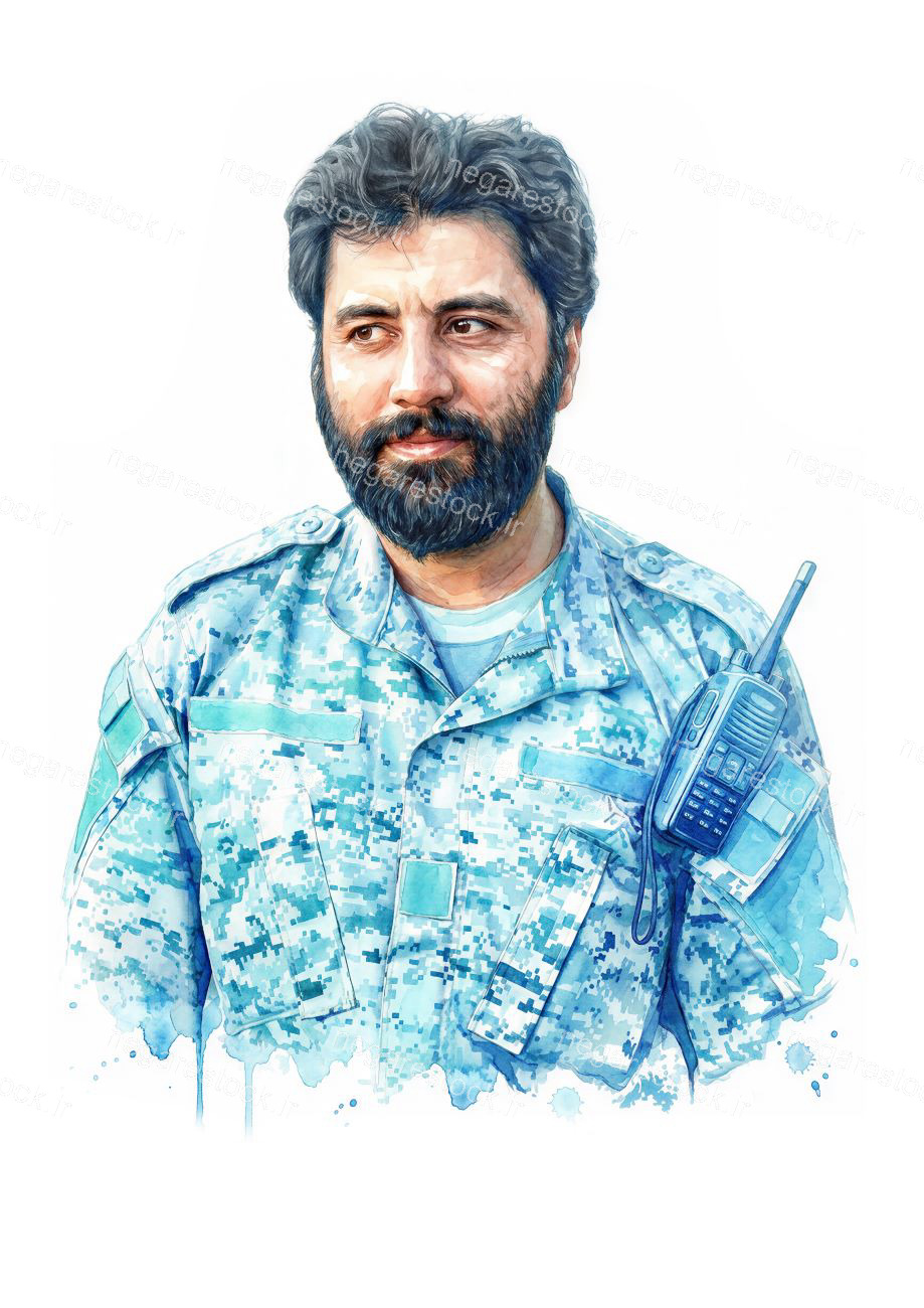تصویرسازی آبرنگی شهید جواد اله کرمی