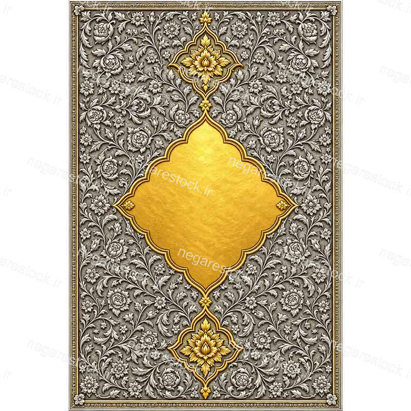 طرح اسلیمی و تذهیب نقره کاری و طلاکوب ایرانی مناسب عکس نوشته و اطلاعیه هیئت و طرح جلد کتاب