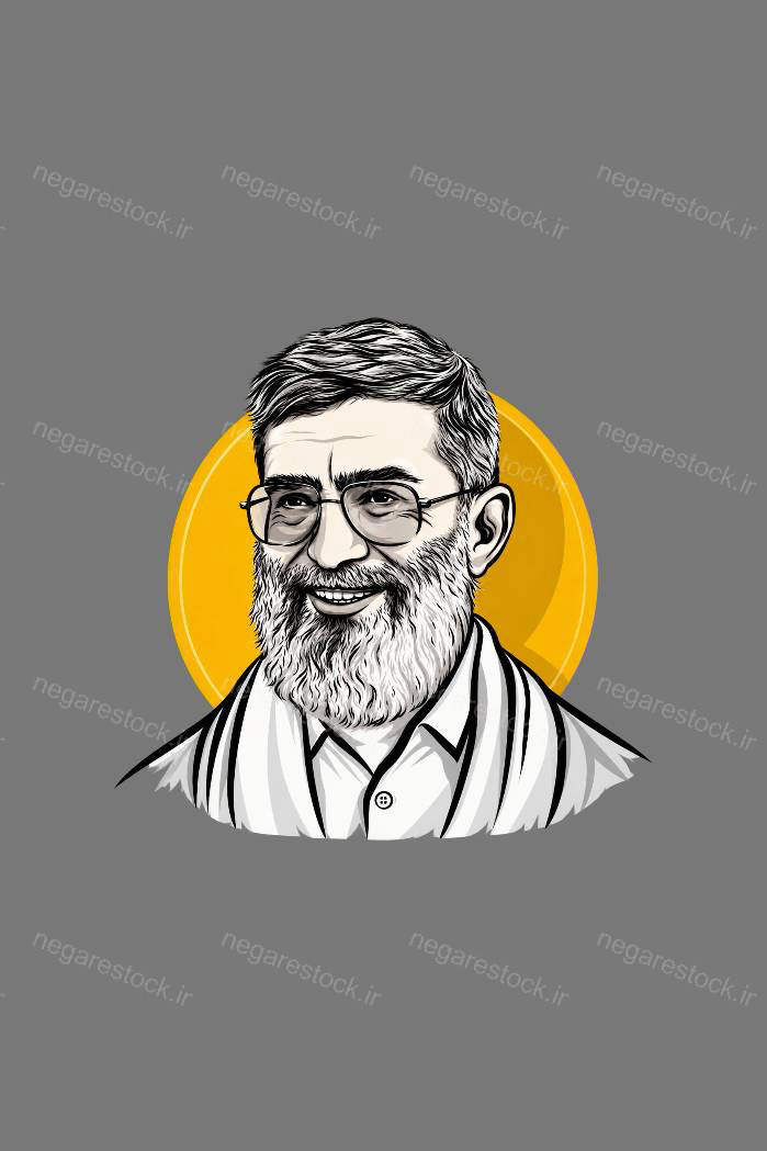 وکتور پرترهٔ بدون عمامهٔ رهبر شهید