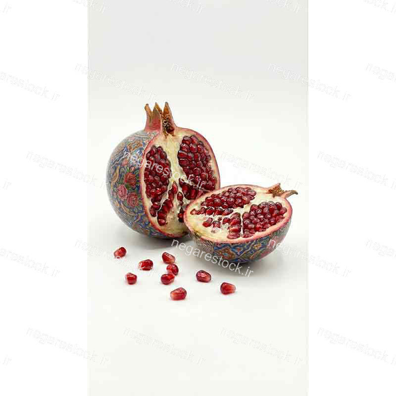 انار شب یلدا با طرح گل و مرغ ایرانی