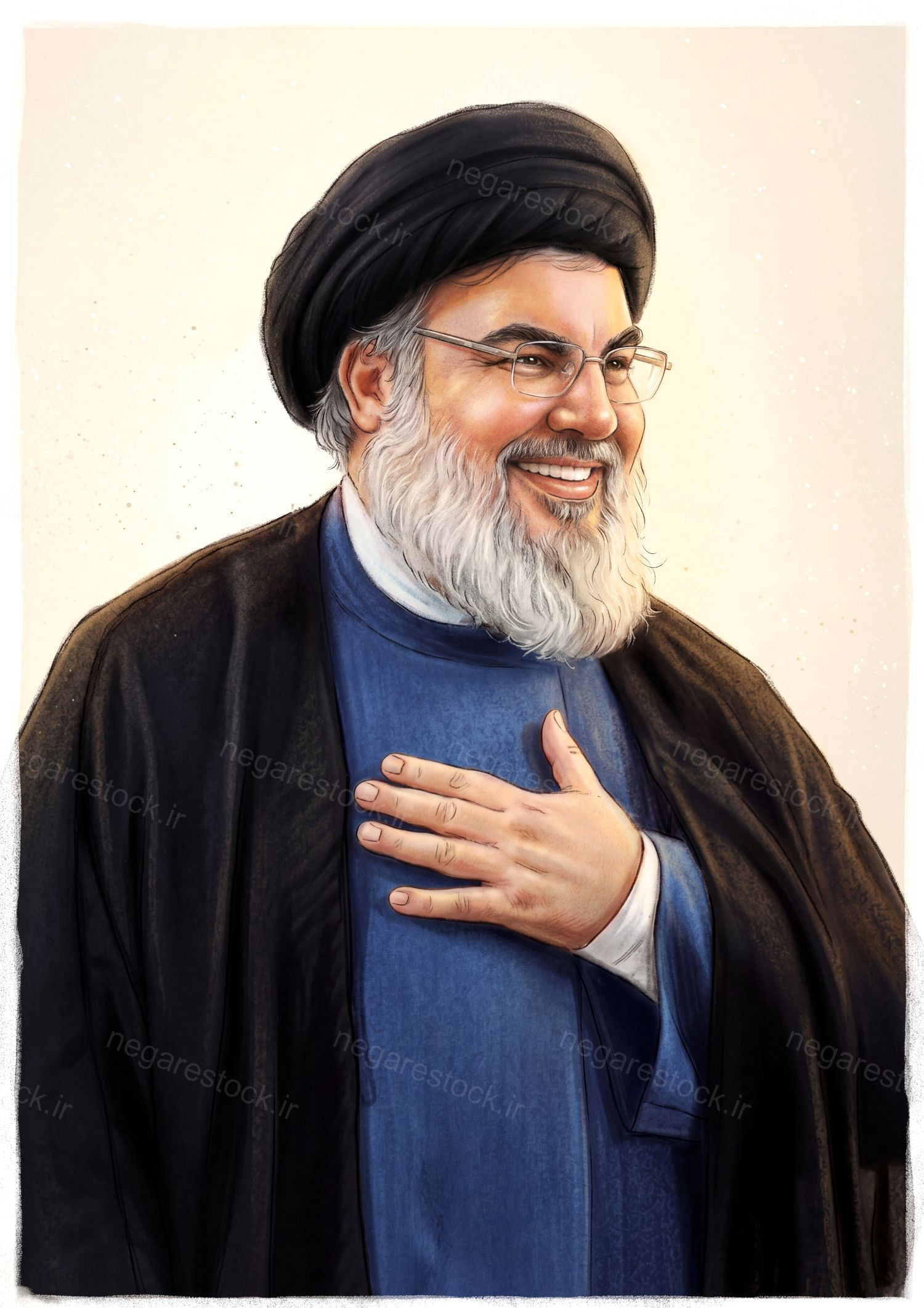 تصویرسازی چهره شهید سید حسن نصرالله