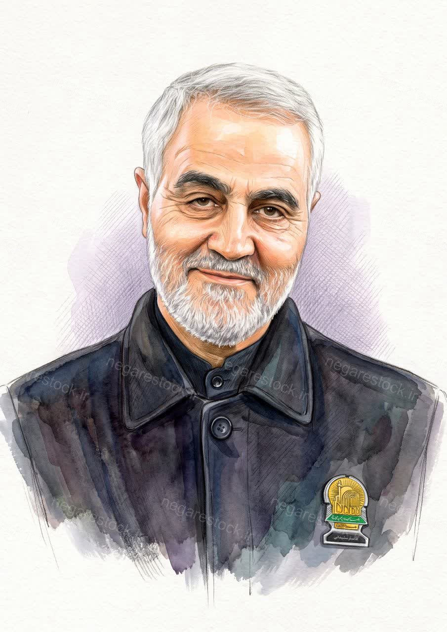 تصویرسازی چهره شهید قاسم سلیمانی