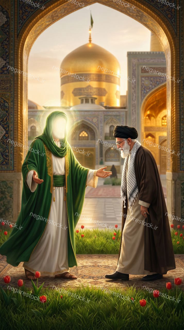 استقبال امام رضا(ع) از رهبر شهید ایران