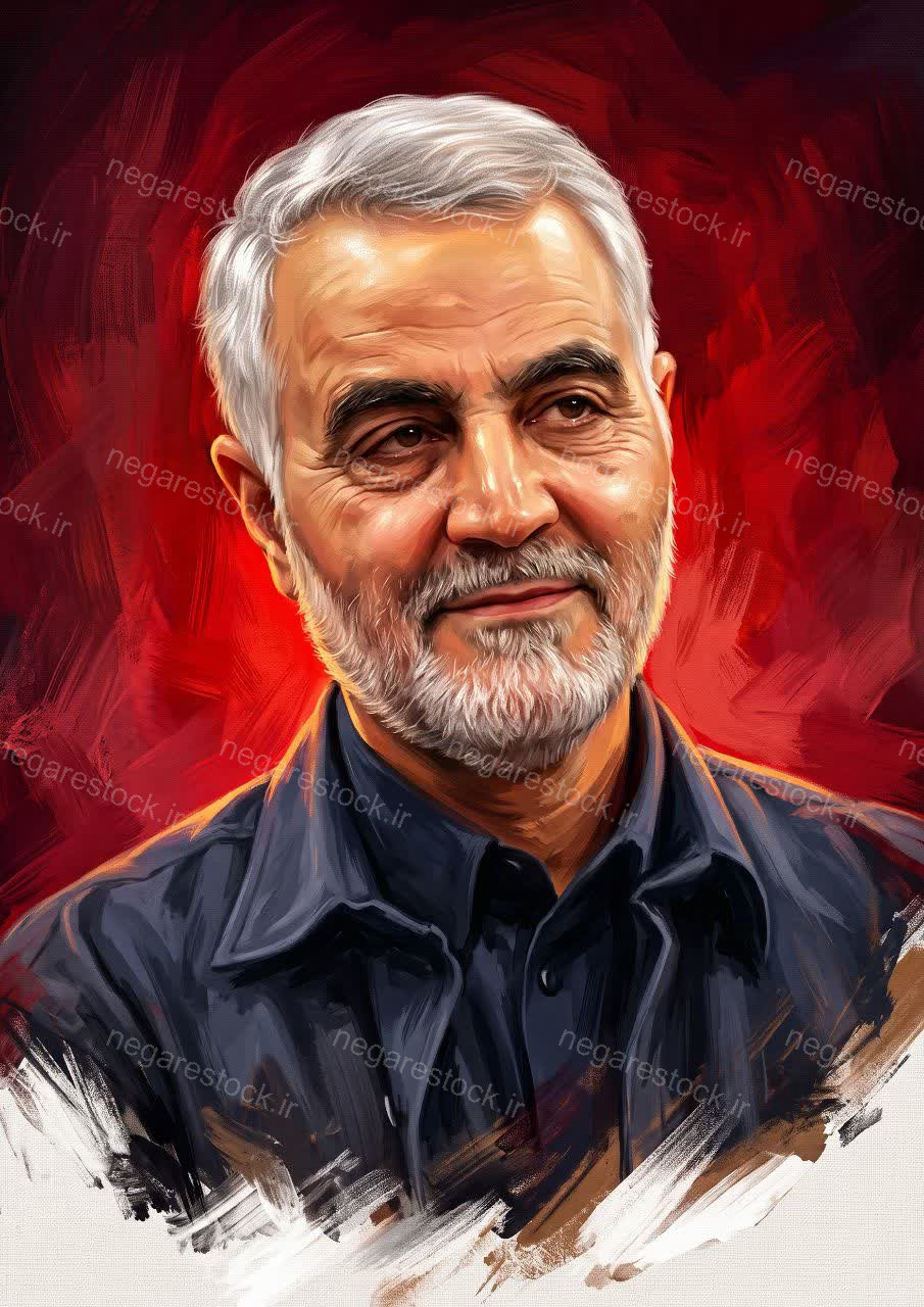 تصویرسازی چهره شهید قاسم سلیمانی