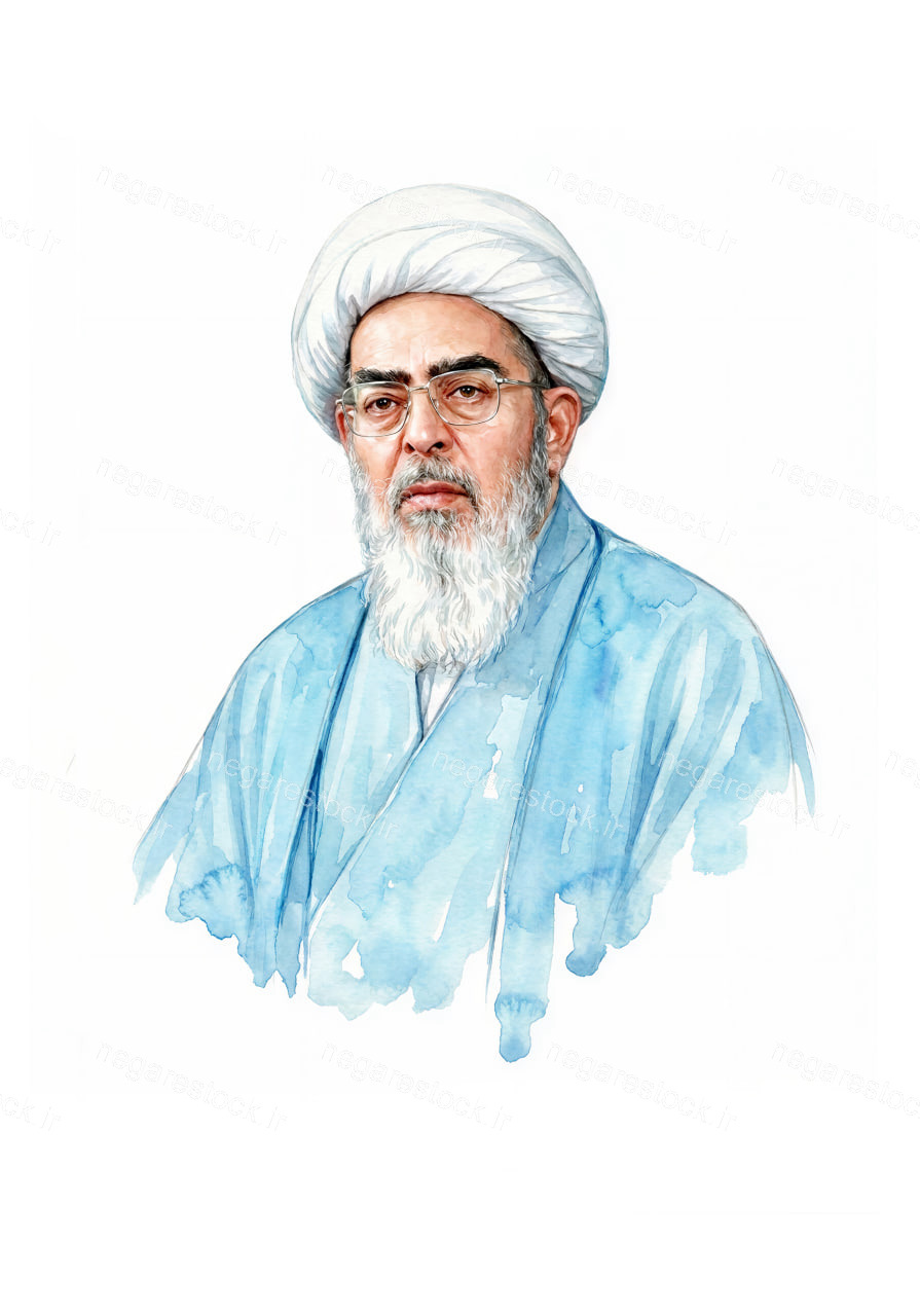 تصویرسازی چهره آیت الله محمد فاضل لنکرانی