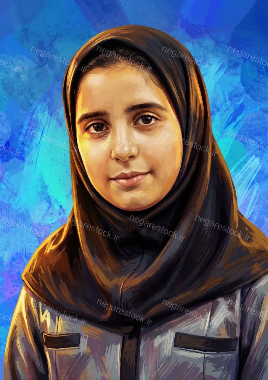 تصویرسازی چهره شهیده هلنا غلامی