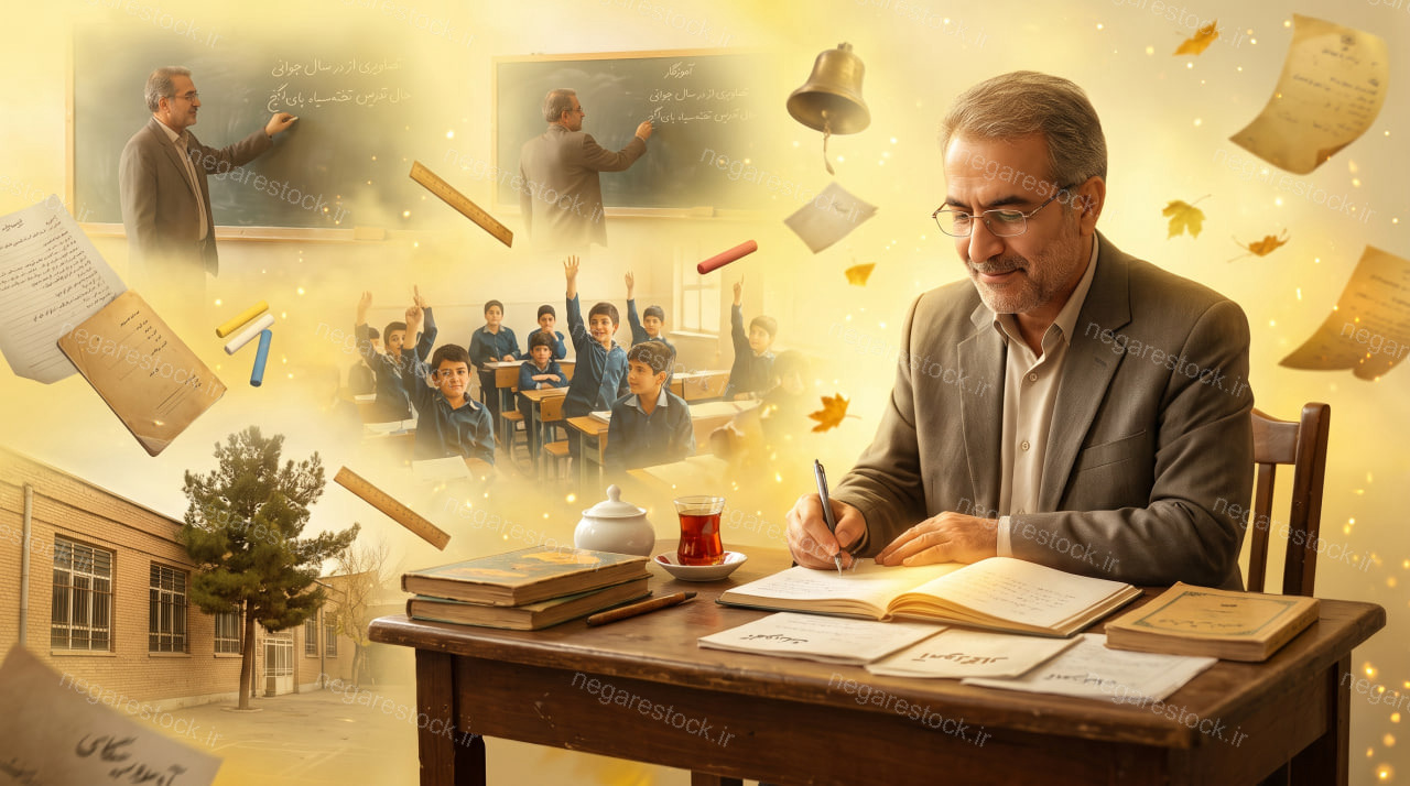 پوستر آموزگار در کلاس درس
