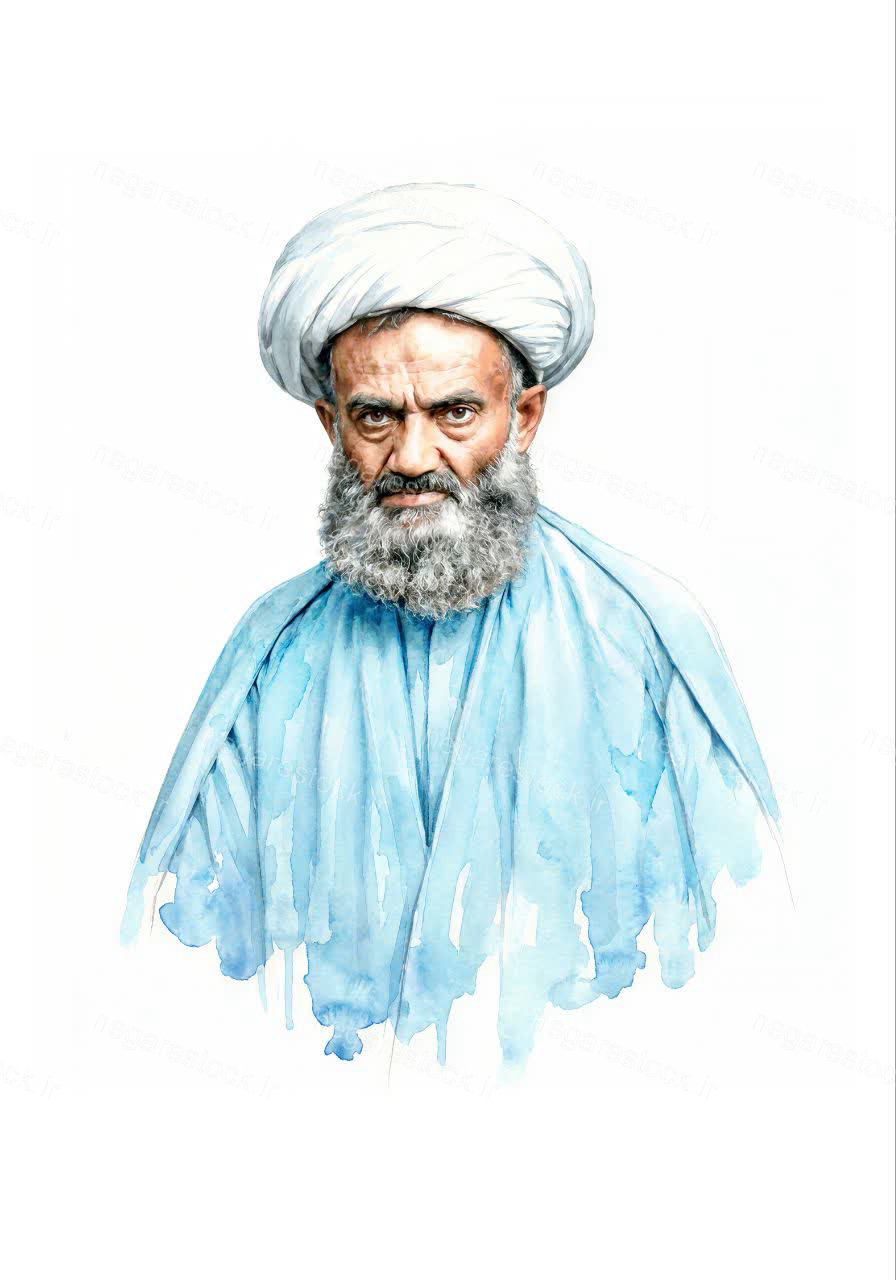 تصویرسازی چهره آیت الله حسنعلی نخودکی اصفهانی